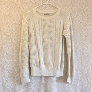 White/cream cable knit sweater light use